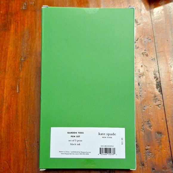 ♠️ Kate Spade Garden Toss set of 5 black ink pens. NEW! - Picture 4 of 7